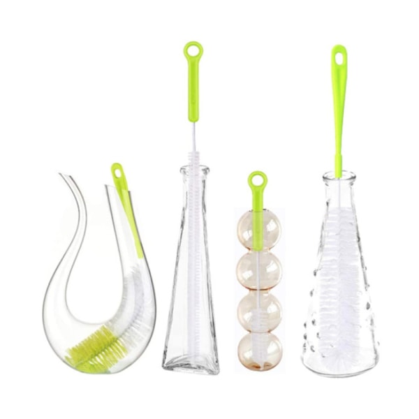 4-pack Multifunktionella Flaskrengöringsborstar, Hållbara Borstar