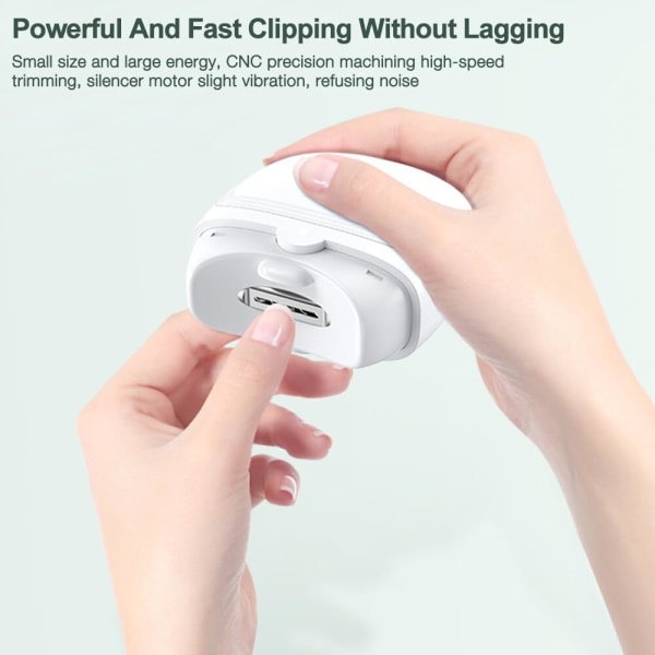 Elektrisk nagelklippare, professionell elektrisk nagelfil, sladdlös automatisk nageltrimmer med LED Li