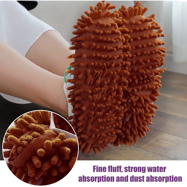 2 Par Mop-Tøfler, Rengjøringstøfler, Gulvrengjøringssko, Mikrofiber Rengjøringssko Mop-Tøfler Sko-Trekk