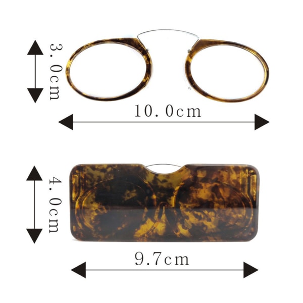 (svart,+2,0)Tempellösa läsglasögon för män och kvinnor, mini bärbar näsklämma Lättläst