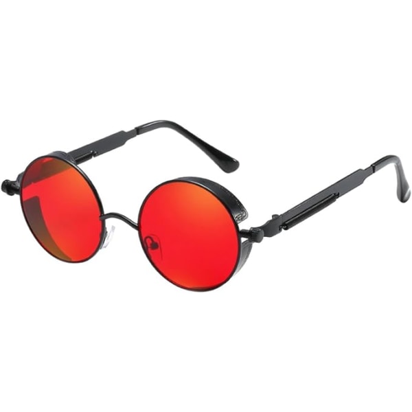 1 Punk runde solbriller - klassiske metall sykling retro solbriller