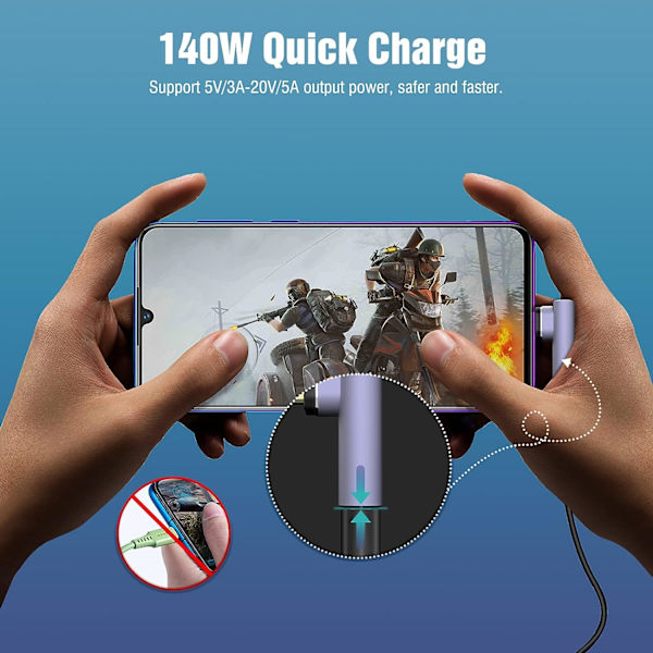 2 stk. 140W USB C-adapter, magnetisk til USB 4.0-adapter hurtigopladning
