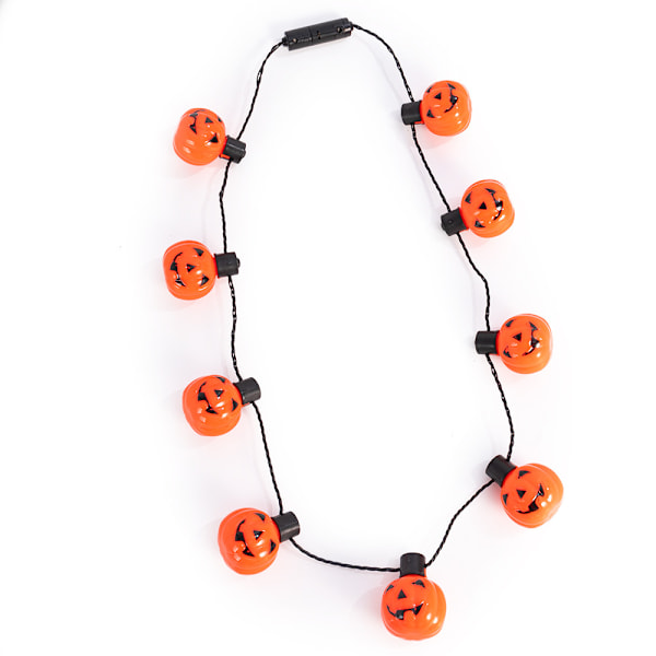 Halloween Halsband med Ljus - Färgglatt Halsband, Kostymtillbehör, Spöklikt Partyfavorit