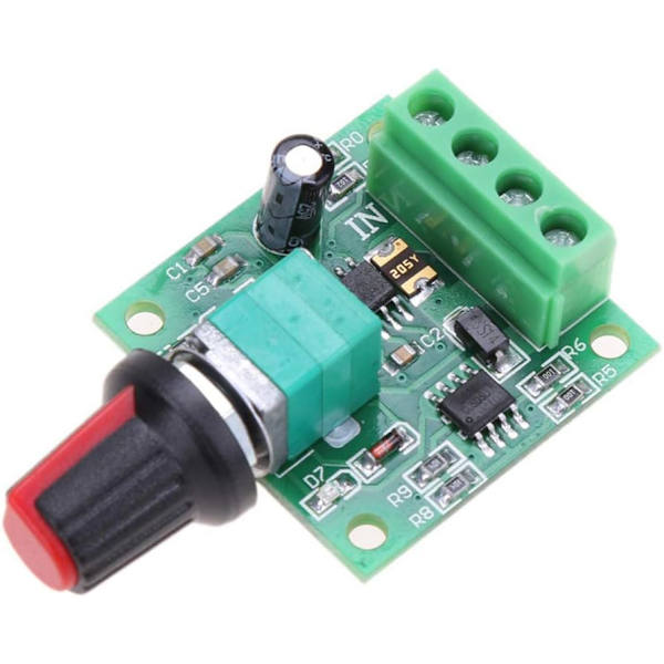 2 stk. 1,8v 3v 5v 6v 7,2v 12v 2A 30W Lavspændings DC-motorhastighedsregulator PWM 1803BK 1803B Justerbar kontrolkontakt
