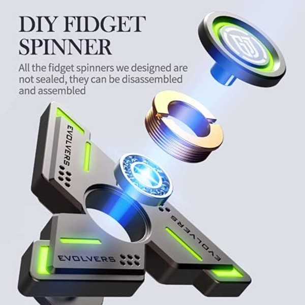 Fidget Spinners Luminous Hållbar Hög Hastighet Tyst Lager Precision Metall, Finger Hand Spinner Avtagbar