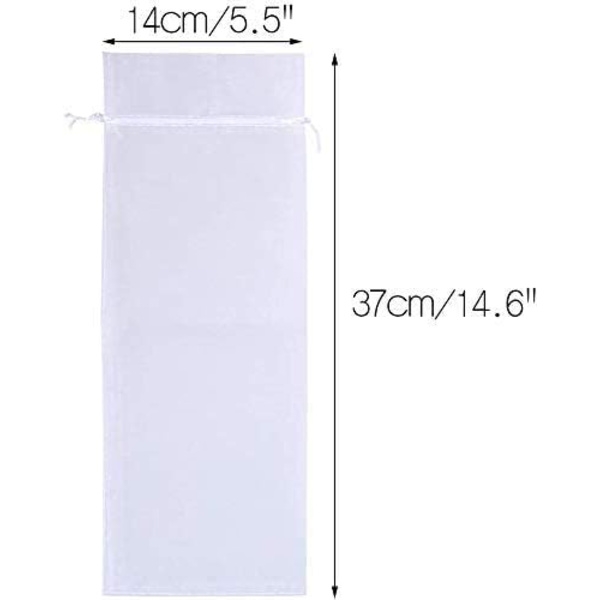 30 st vita organza vinpåsar presentpåsar för 750 ml vinflaskor