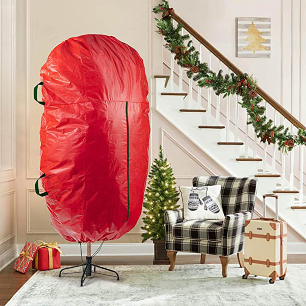 Lodret juletræsopbevaringspose - kunstig træbeskyttelse op til 7,5 fod høj holdbar Oxford Wat