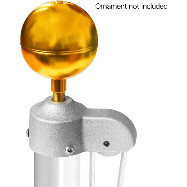 Autentisk flaggstångsvagn med nylontrissa - Silver Cast Aluminium