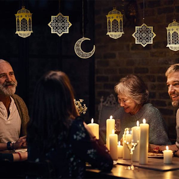 6 stk. trepynt, Eid-pynt DIY-dekorasjoner med