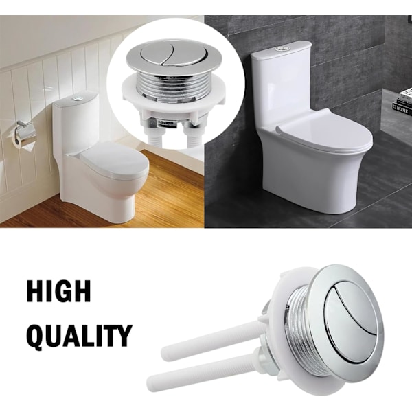 5 stk. 38 MM Toilettank Trykknap Toiletknap Dobbelt Tryk Skylning Toiletknap Toilettank Knap Toiletknap Skylleknap Udskiftning med Gevind