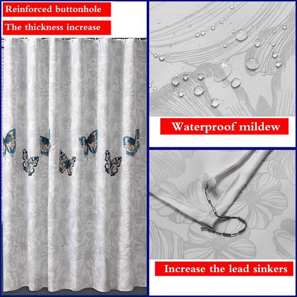 Brusheskærm 150 x 200 cm Anti-skimmel Resistent Vandafvisende