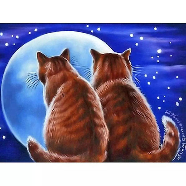 (30x40cm) Diamantmålning Djur Katt Full Borr 5D Diamant