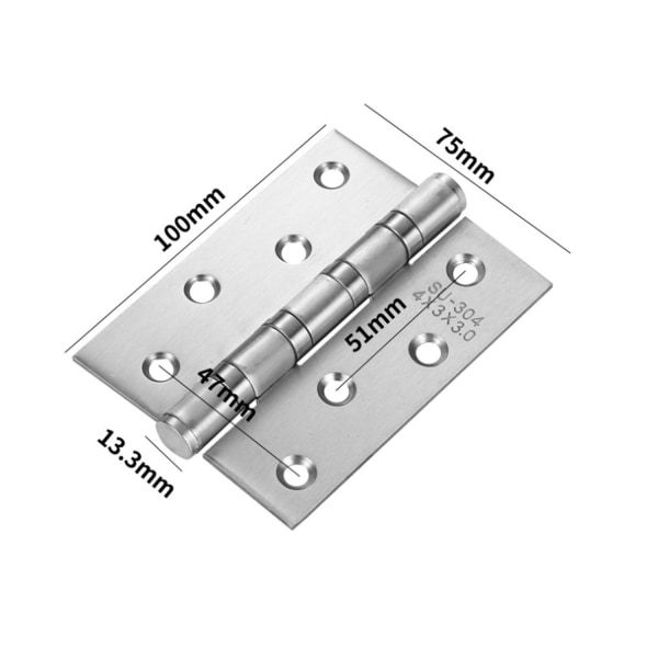 8-pack 10 cm rostfria dörrgångjärn, 4-vägs stålkullager