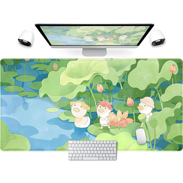 1 kpl Vihreä söpö anime-työpöytämatto Kawaii-piirrettyjä ankkoja pelaamiseen hiirimatto XXL suuri anime-tyttö pelaaja hiirimatto naiset toimisto