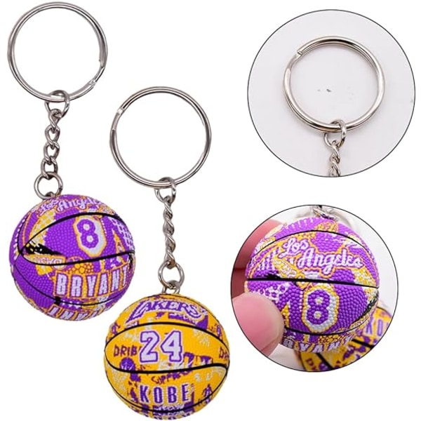 (2 kpl) Koripallon avaimenperä NBA Basketball Avaimenperä Spherical L