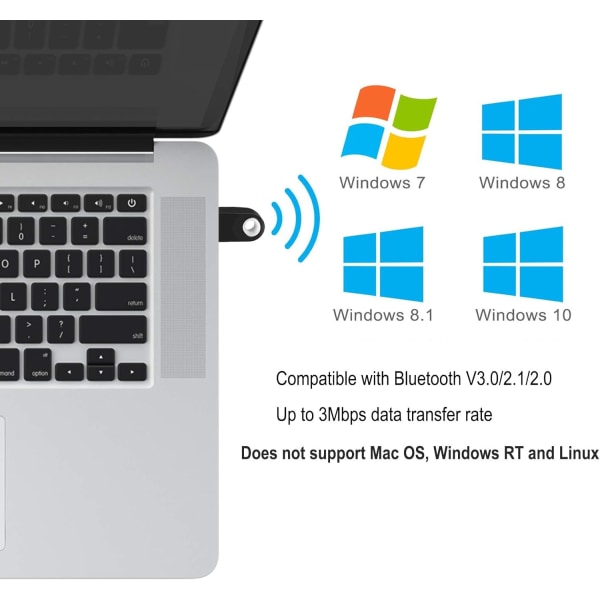 USB Bluetooth 5.0 Adapter, USB Bluetooth Dongle Wireless, til PC,