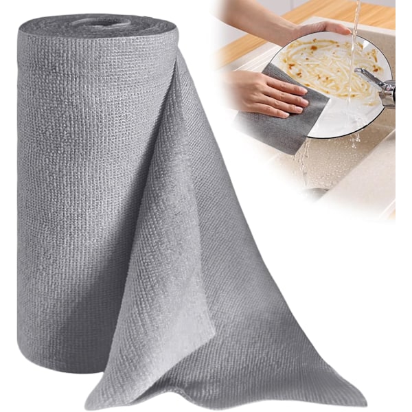 50 Rullaa Kertakäyttöisiä Mikrokuitu Puhdistusliinoja 30 x 30cm Lintuttomat Irrotettavat Puhdistuspyyhkeet Autolle Keittiölle Kotiin