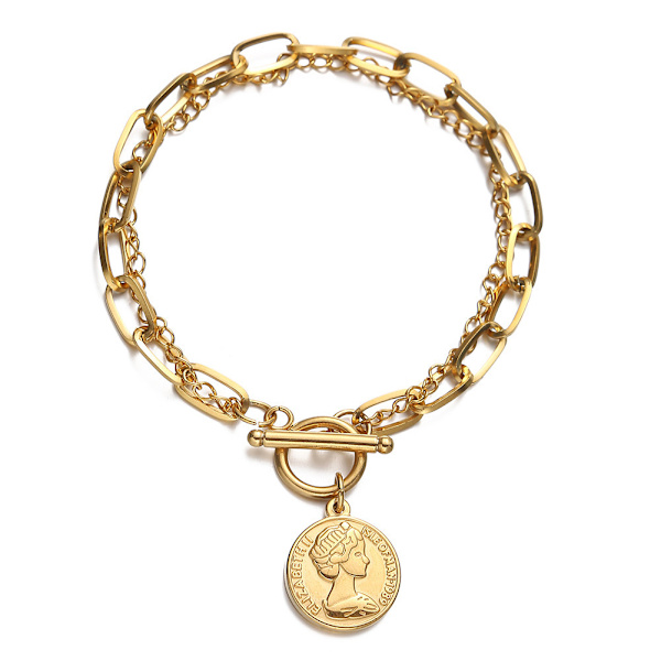 Guld Delikat Ledkæde Armbånd Mode Ondt Øje Kors Cha