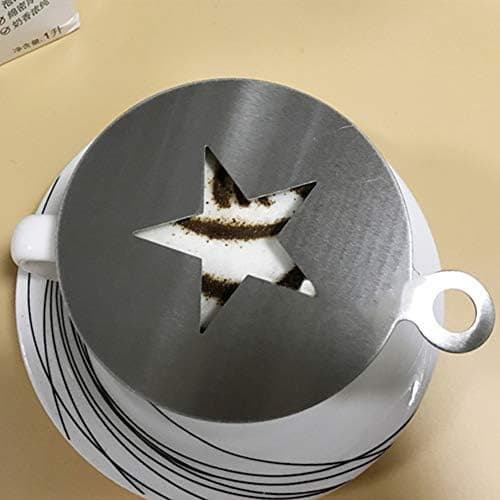 8,3x10,3cm 2 stk Rustfrit Stål Kaffe Stenciler Cappuccino Kaffe Stenciler Hjerte Stjerne Form Strew Pad Duster Spray til