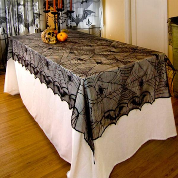 122cm x 244cm goottilainen pitsi hämähäkinseitti koriste Halloween-juhliin