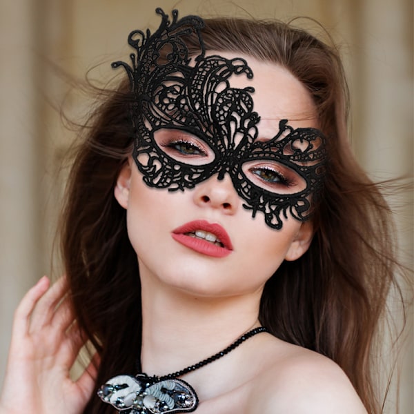 1 stk. Blonde Maskebal Masker - Vintage Antik Maske til Mænd Kvinder Karneval Fest Mardi Gras Aftenbal
