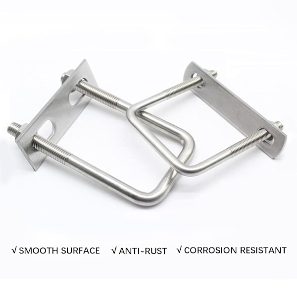 20PCS M8X50X120 304 Rostfritt Stål Fyrkantig U-bult med Muttrar, Ramplatta, Runda Brickor