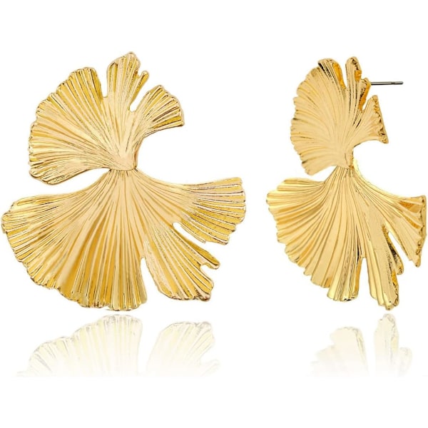 Leaf Flower Earrings, Gold Geometric Statement Earring, Big Fashion Design Boho Drop Dangle Earrings