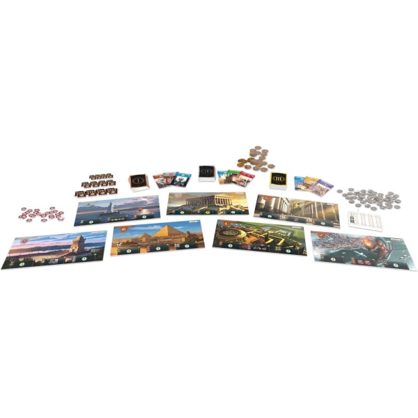 7 Wonders, ny version 2020, Unbox Now, brädspel, åldrar 10 och uppåt, 3 till 7 spelare, 30 minuter, i F