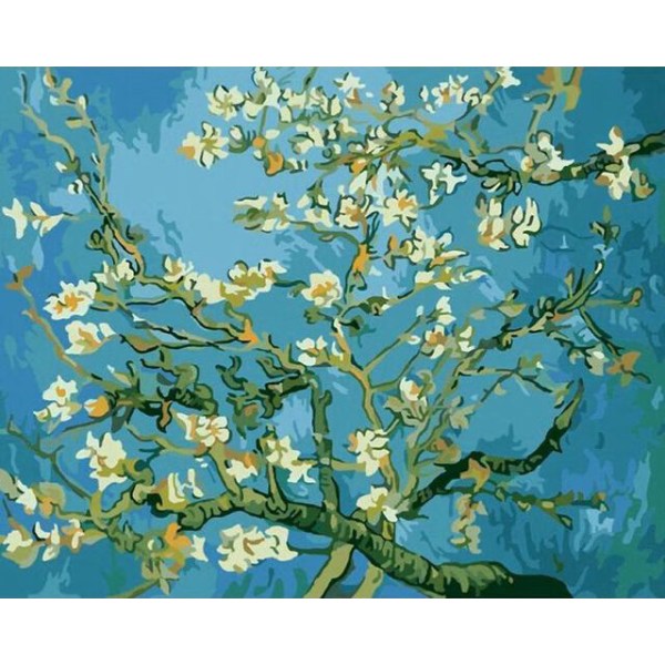 30 x 40 cm, abrikosblomst i blomst Diamond Painting Broderi Dia