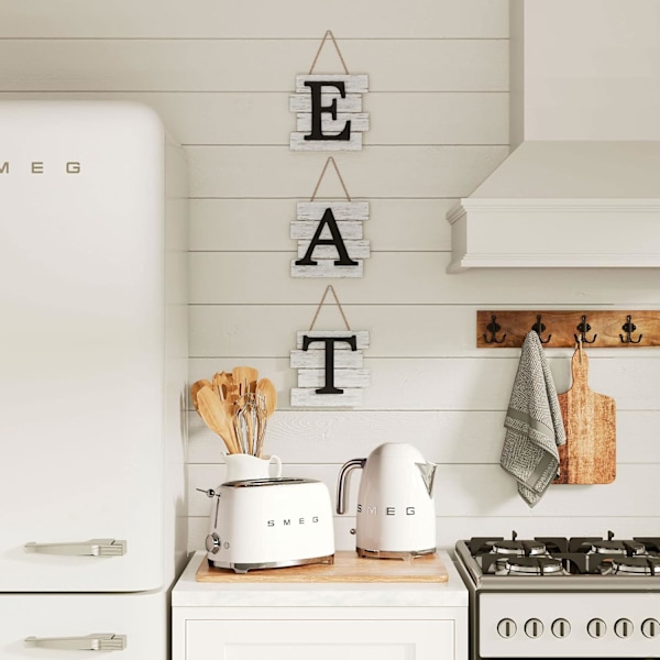 Designs Eat Sign - Köksskyltar Väggdekor, Kök Dekorationer Vägg, Rustik Hängande Väggdekor, Primitiv Landsbygd Gård