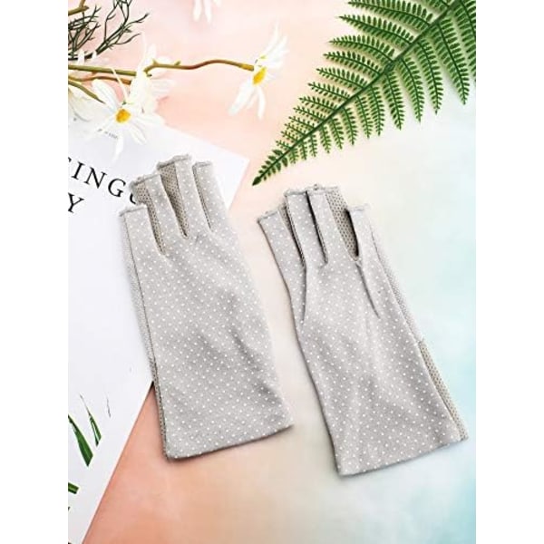 Fingerlösa Handskar Halkskydd UV-Skydd Körhandskar Sommar Utomhus Handskar för Kvinnor och Flickor