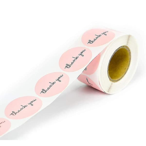 2 ruller Tak Breve Forsegling Stickers Pink Rund Label Packi