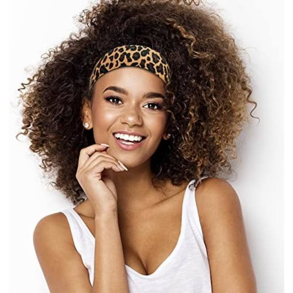 6 stk Lace Melting Bands Svart & Leopard Print Elastiske Bånd for Parykkkanter Justerbar Kant Wrap for å Legge Kanter Parykk Tilbehør