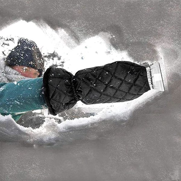 (Blå) Isskrapa med handske för bil, SUV och skåpbil, kraftig frostskrapa för avfrostning av vindruta