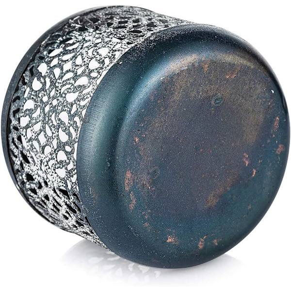 Vintage Rustik Metall och Glas Tealightshållare, Uthållig Design 2-pack