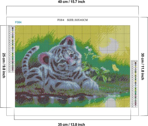 (30x40cm) 5D Diamantmaleri Tiger 10