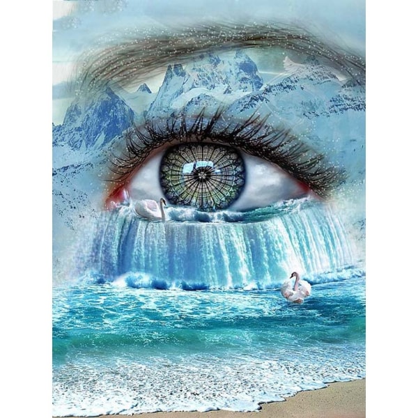 (30x40cm)5D diamantmaleri øyelandskap diamantkunst embro