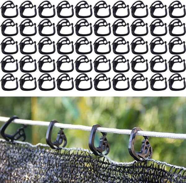 Pakke med 50 fastgørelsesclips til sejl og hegnnet