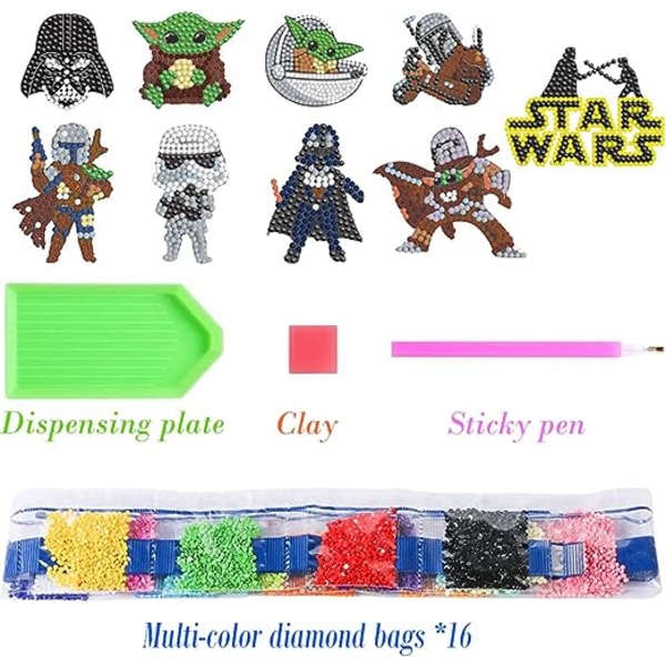 21 Pièces Kits de Peinture de Diamant 5D pour des Enfants Diama