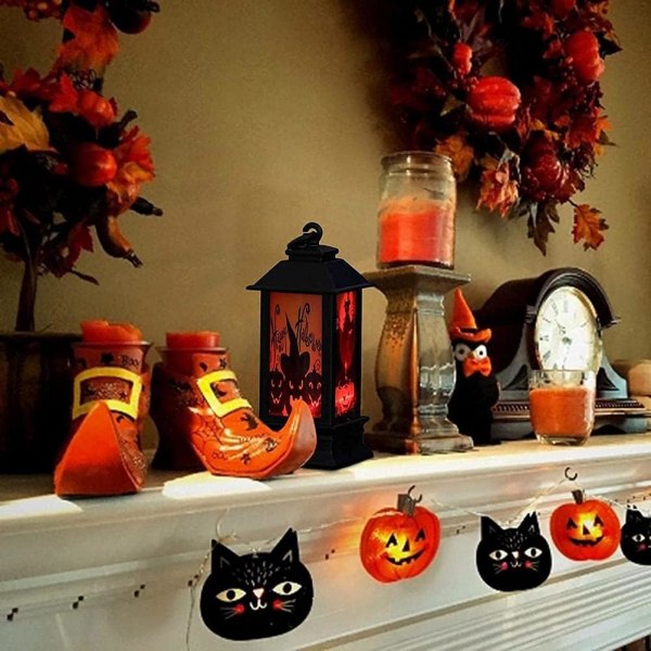 Halloween-koriste, LED-kynttilälyhty, Halloween-linna
