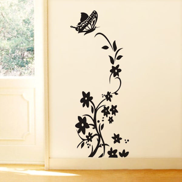 Blå Drøm Fleurs Noires - 140 * 50cm Vinstokker Veggklistremerker Ref