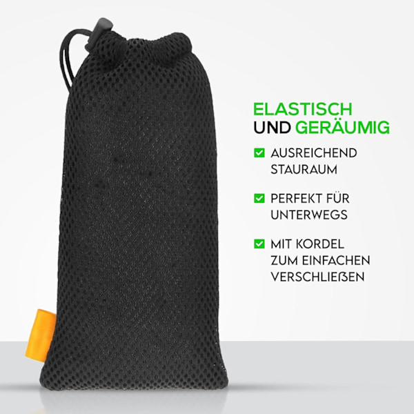 1 st - Svart Universellt Mobiltelefonfodral Nylon Mesh 18,5 x 9 cm - Fodral för Standard Smartphone upp till 6,5 tum - Mobiltelefontillbehör - Hörlursficka