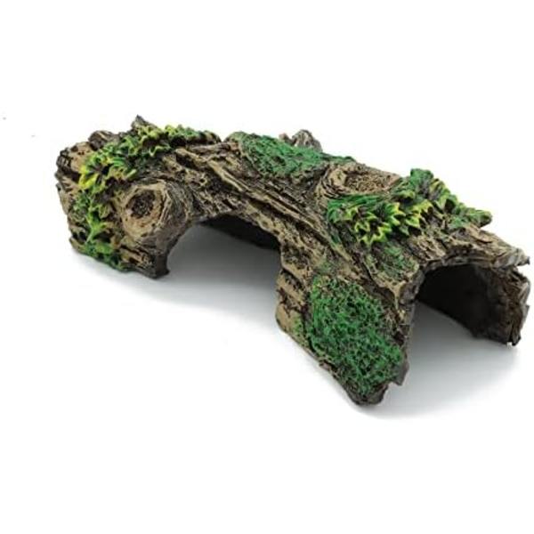 16x7x4.8cm Akvarium Dekorationer Resin Ihåligt Trädstam Ornament, Bettas Hus Grotta Trä Hus Dekor för Fisktank