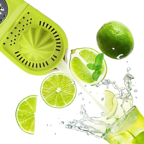 Manuel citruspresser i plastik, manuel appelsinpresser i plastik, manuel citronpresser i plastik til citroner, appelsiner, grønt eller limefrugter, manuelt rivejern til ost