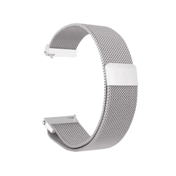 1 Utbytbart armband i rostfritt stål, milanesisk magnetiskt spänne, kompatibelt med klocka (silver)