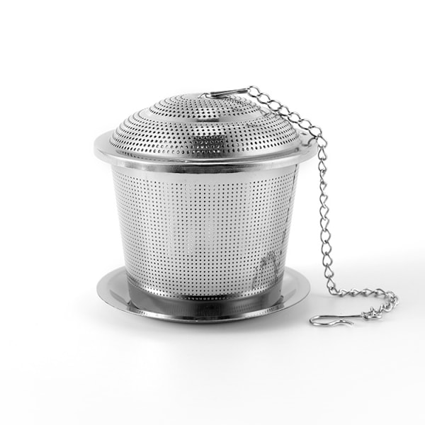 9 stk. te-infuser rustfrit stål si med forlænget kædekrog og underkop løs blad tebrygger fintmasket kugle tefilter
