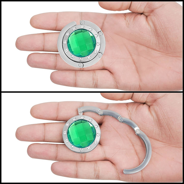 Bärbar handväske krok (6-pack) - Silver hopfällbar väska krok - Vikbar
