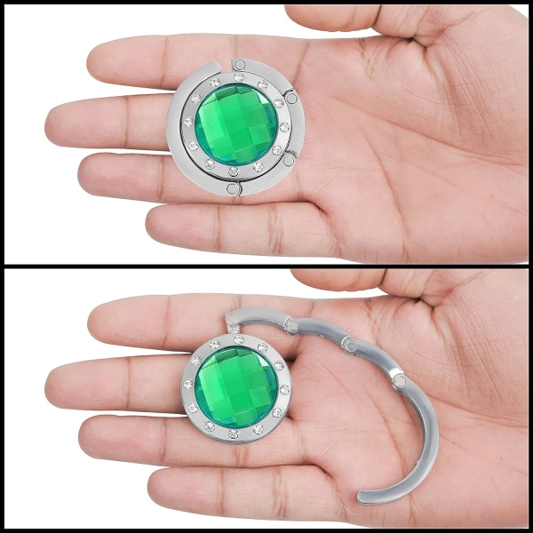 Förpackning med 6 Portabla Handväskekrokar - Silverfärgade Vikbara Väskkrokar - Vikbar Handväskehållare i Metall för Bord, Restaurang, Kontor, Barer & Kaféer - Gåva till Gi