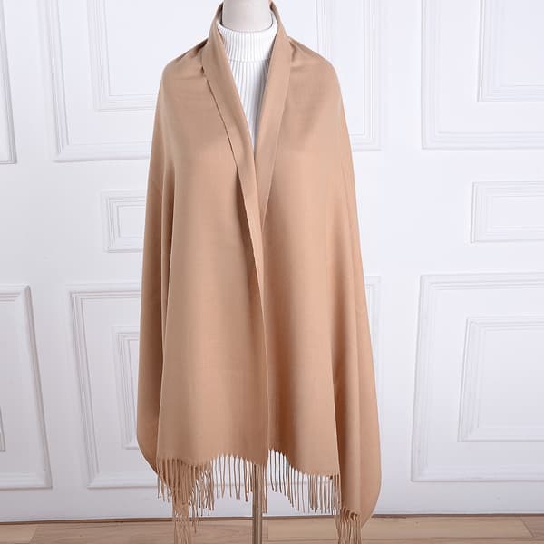 Ensfarget imitert kasjmirskjerf (khaki 200 cm)
