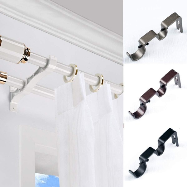 Tunge Gardinstangbraketter Dobbel Stangbrakett 1\" & 5/8\"